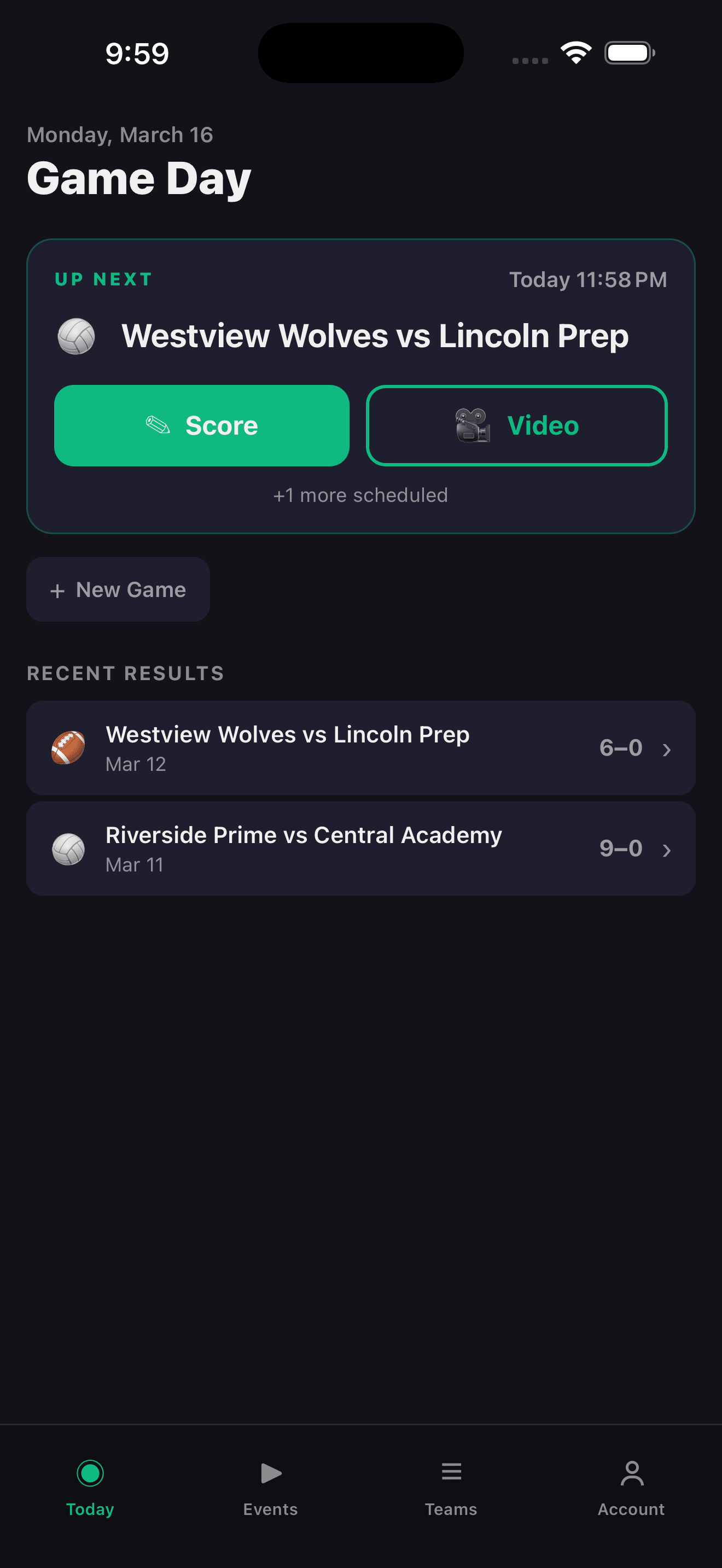 Stathlon Today screen